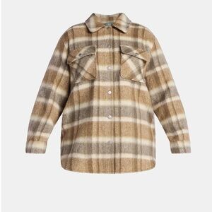 Plaid Women's Jacket in Brown and Cream
